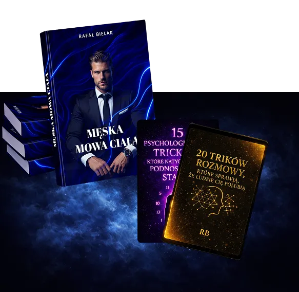 E-book „Męska Mowa Ciała” z bonusami „15 psychologicznych trików” i „20 trików rozmowy”